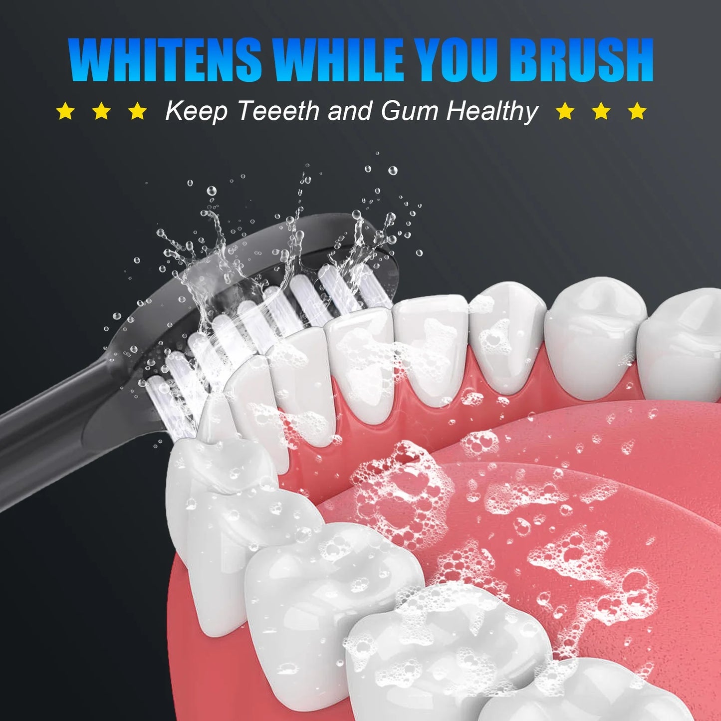 Electric Dental Calculus Remover for Adult Kids -  Dental Calculus Remover Teeth Cleaning Kit with 6 Adjustable Modes, Black