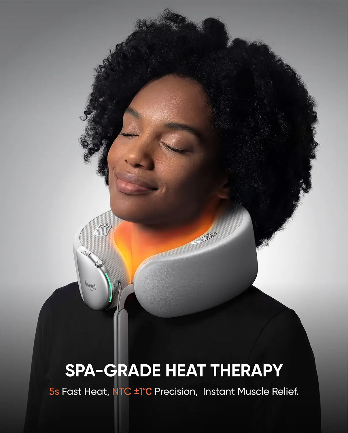 Bluvol Nest 10 Ultra Immersive MASGRE Cordless Neck and Shoulder Massager with Heat – Deep Kneading Electric Massage Pillow for Neck – Perfect for Home, Office and Car. Bluetooth Connection, Mother'S Day Gifts
