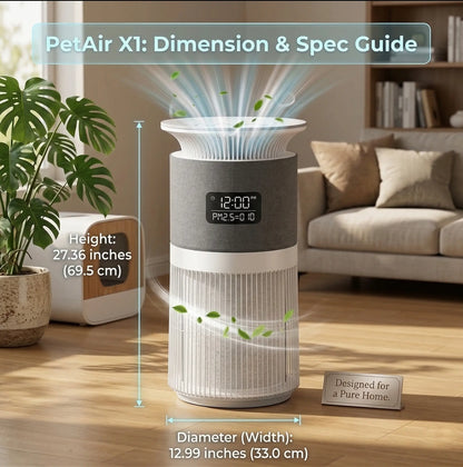 H13 True HEPA Air Purifier for Large Rooms up to 1076 Sq. Ft., 2-In-1 Pet Air Cleaner with Bonus Cat Scratcher Cover, 22 Db Ultra-Quiet for Sleep, Removes 99.97% of Odors, Dander, and Smoke, ETL/CARB Certified