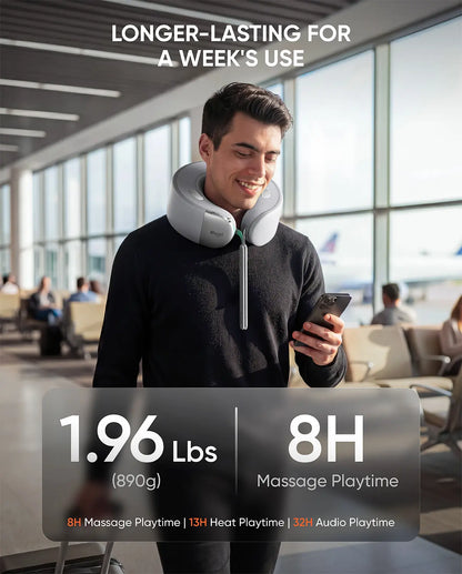 Bluvol Nest 10 Ultra Immersive MASGRE Cordless Neck and Shoulder Massager with Heat – Deep Kneading Electric Massage Pillow for Neck – Perfect for Home, Office and Car. Bluetooth Connection, Mother'S Day Gifts