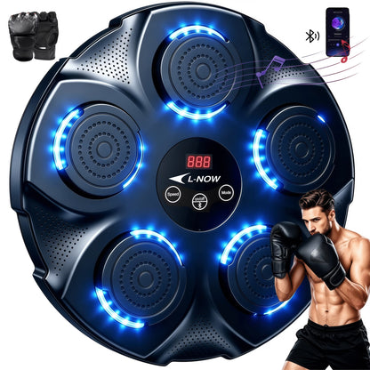Adult Music Boxing Machine with Boxing Gloves, Oversize Wall Mounted Smart Bluetooth Music Boxing Trainer, Electronic Boxing Target Workout Punching Equipment for Home, Indoor and Gym