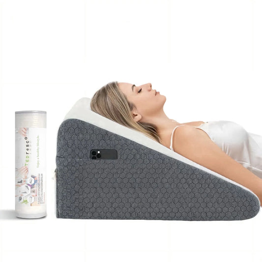 Wedge Pillow for Sleep with 2" Memory Foam Comfort Layer for Acid Reflux, Recovery and Snoring for Restful Sleep