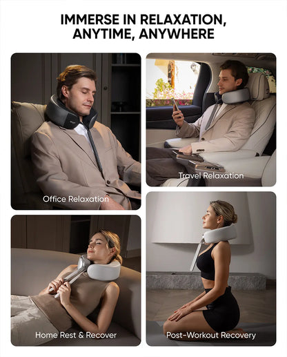 Bluvol Nest 10 Ultra Immersive MASGRE Cordless Neck and Shoulder Massager with Heat – Deep Kneading Electric Massage Pillow for Neck – Perfect for Home, Office and Car. Bluetooth Connection, Mother'S Day Gifts