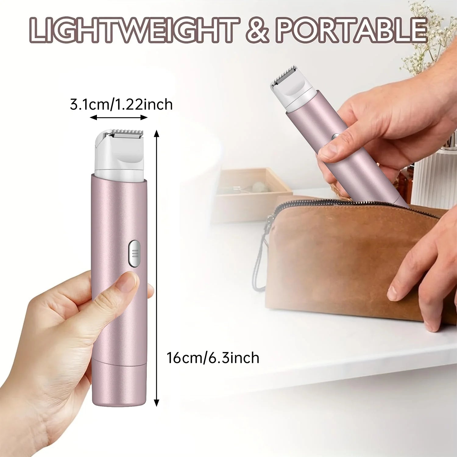2 in 1 Women Electric Razor, Dual Head Bikini Trimmer for Women IPX7 Waterproof Body Hair Trimmer and Facial Hair Remover for Bikini Underarm Leg Arm Body Face
