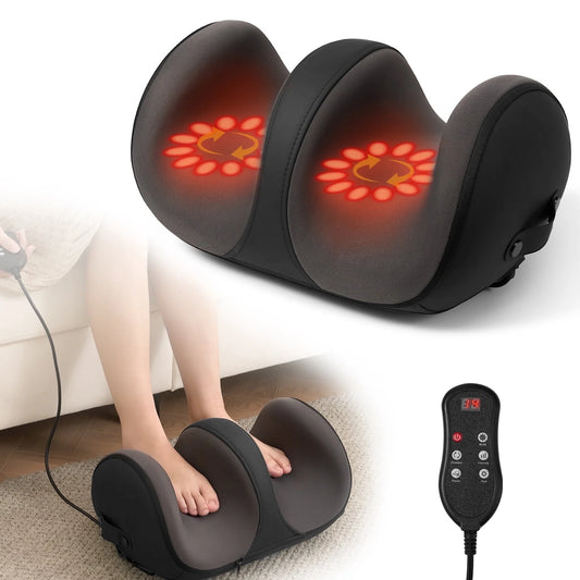 Electric Shiatsu Foot Massager Calf with Heat, Deep Kneading & Rolling Ankle Massage - Relaxing Muscle Relax, Ideal Gift for Men & Women, Leg Massager