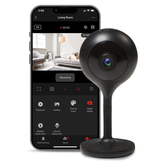 Look Indoor Home Security 1080P HD Video Surveillance Camera with Motion Detection, 2-Way Audio, Black