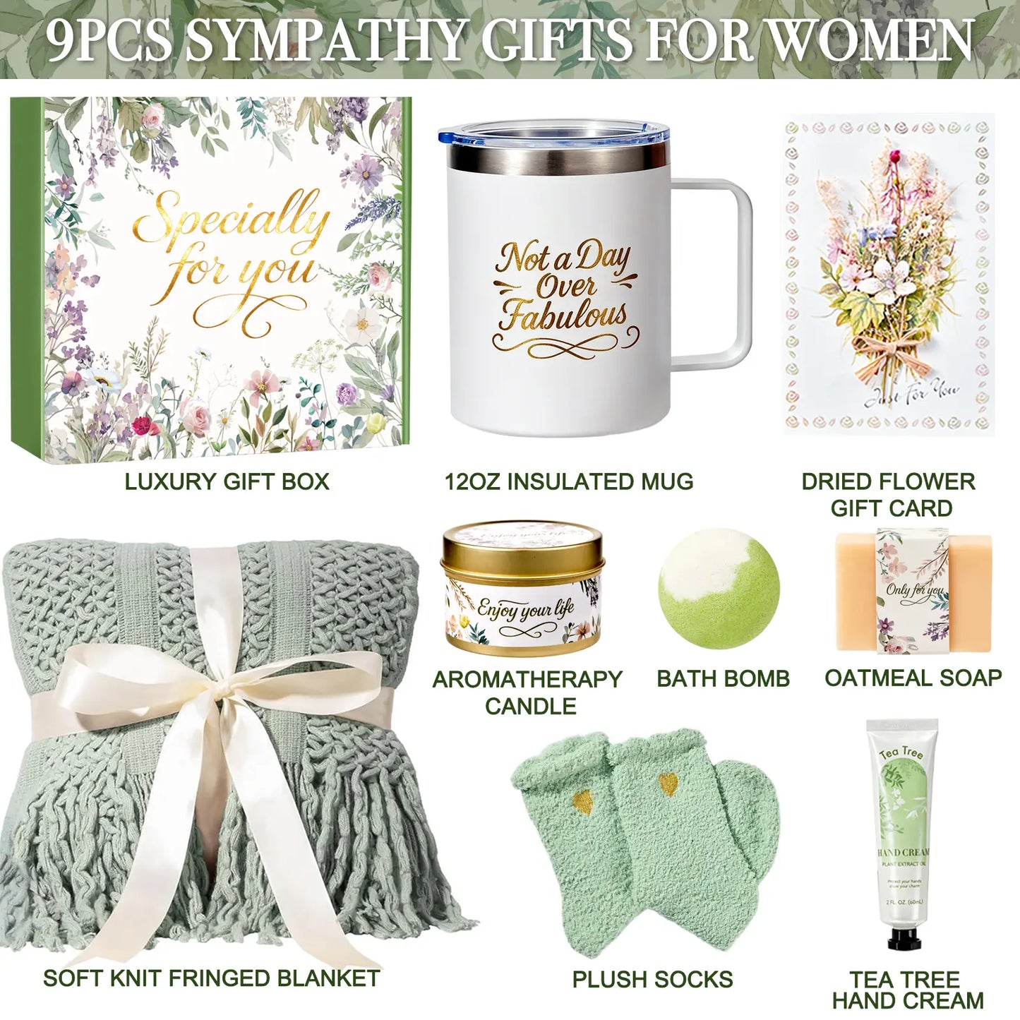 Bodyrefresh Mothers Day Gifts for Her Mom Wife Grandma Spa Care Package Birthday Gifts for Women Get Well Soon Gift Baskets Thinking of You Sympathy Gift Box for Girlfriend Sister