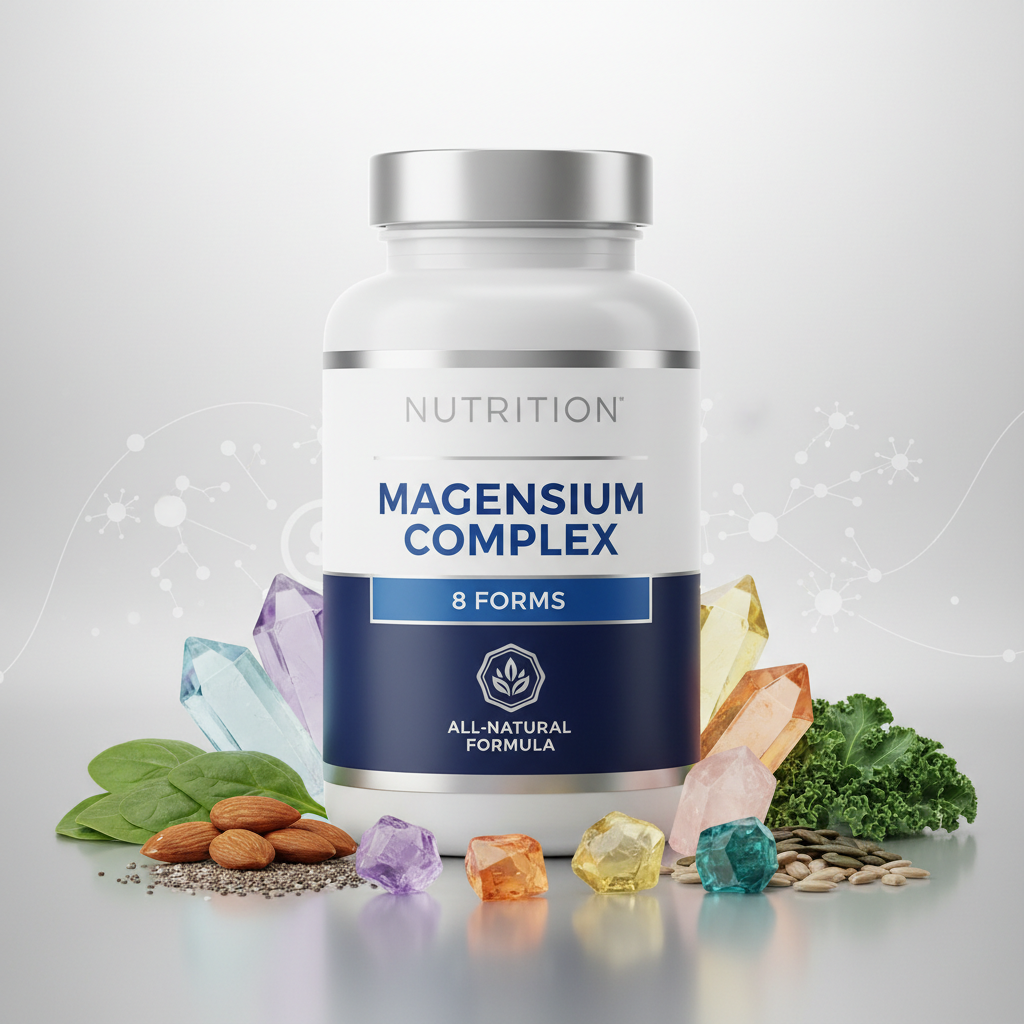 Nutrition Magnesium Complex 1000Mg Elemental 9-In-1 High Absorption Blend W Glycinate Citrate Malate 90 Vegan Capsules for Bone Muscle Health Supplement - Healthcare